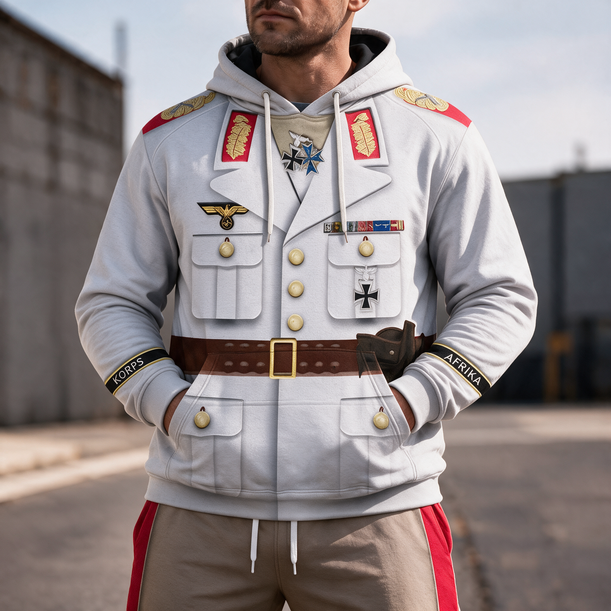 2HG_Erwin_Rommel_WWII_German_Soldier_Costume_Hoodie_Sweatshirt_T Shirt_Tracksuit_CSHGC102