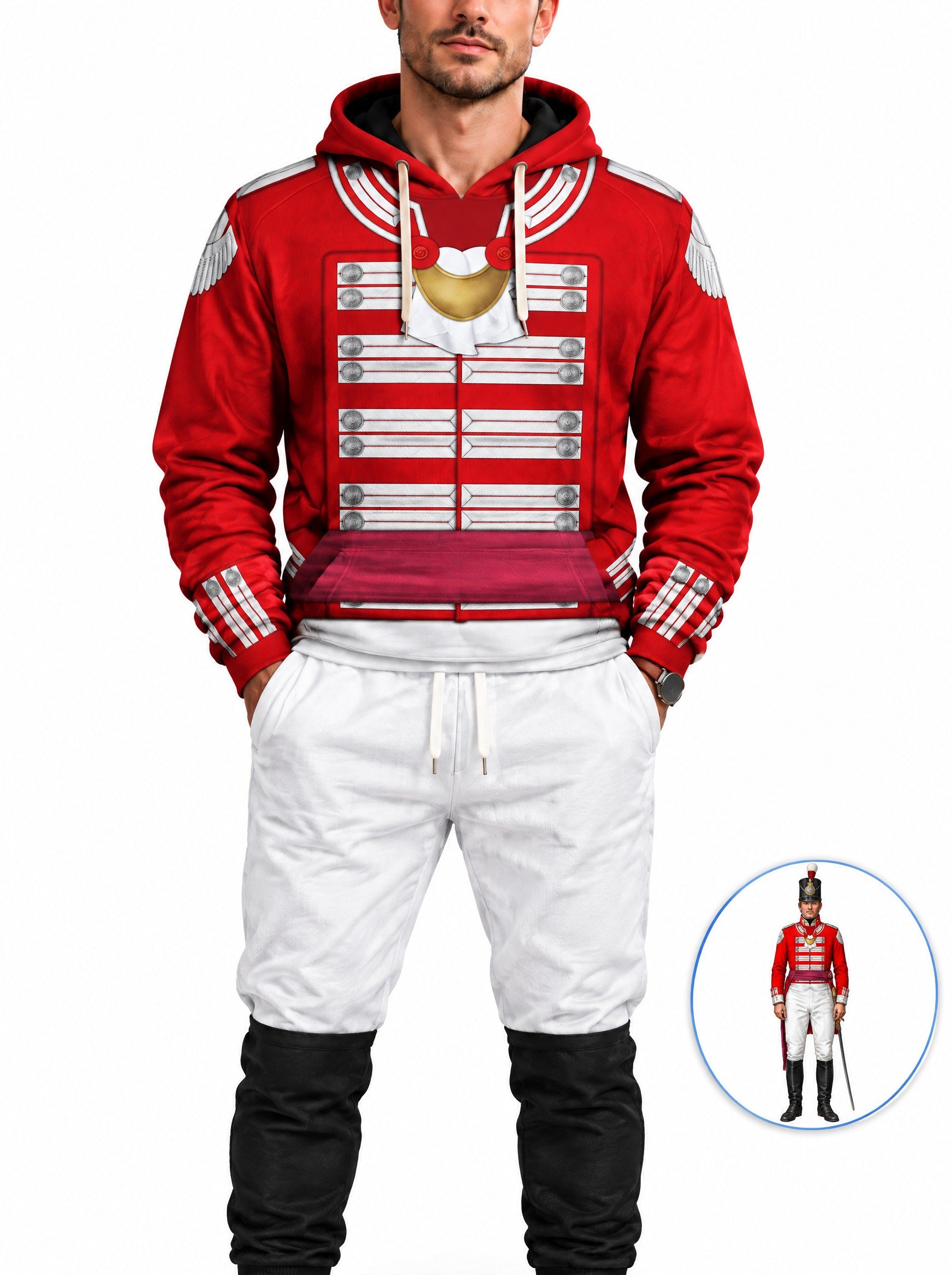 homecostumes hb 33rd foot 1st yorkshire west riding officer flank company full dress 1812 1815 uniform all over print hoodie sweatshirt t shirt tracksuit cshbc034 costumes cosplay