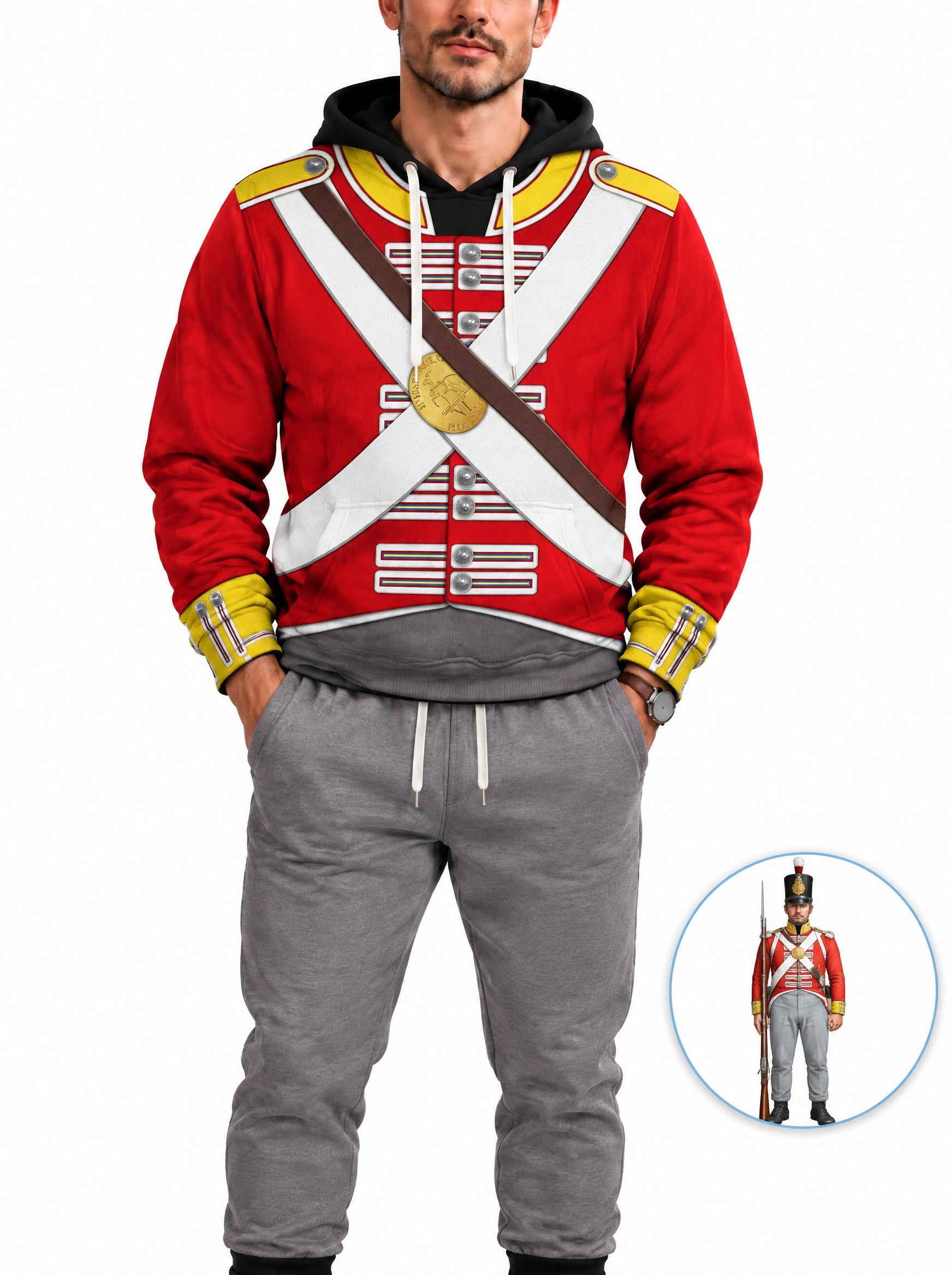 homecostumes hb 6th foot warwickshire private centre company 1812 1815 uniform all over print hoodie sweatshirt t shirt tracksuit cshbc026 costumes cosplay