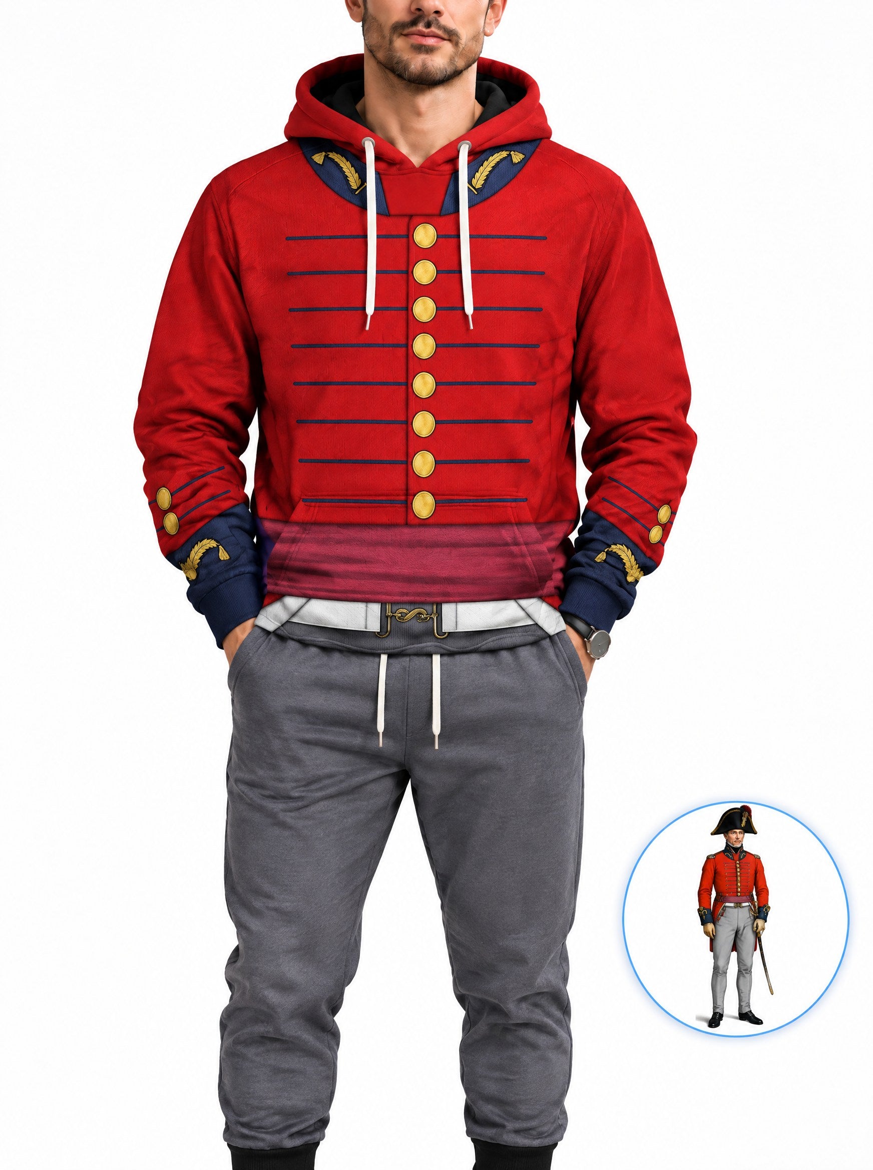 homecostumes hb british adc 1812 1815 uniform all over print hoodie sweatshirt t shirt tracksuit cshbc023 costumes cosplay