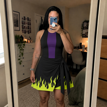 Review by Hannah Rose Jackson - Dark Fairy Green Flame Purple Halloween Tennis Dress Skirt 3016
