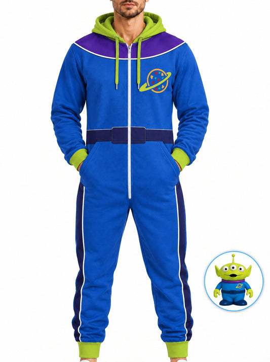 homecostumes bright green three eyed galactic space alien halloween one piece onesie costumes cosplay