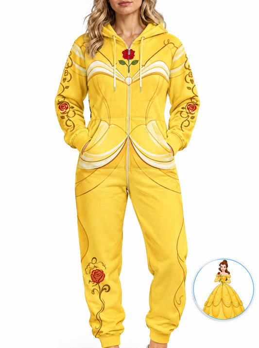 homecostumes golden ballgown enchanted rose princess halloween one piece onesie costumes cosplay