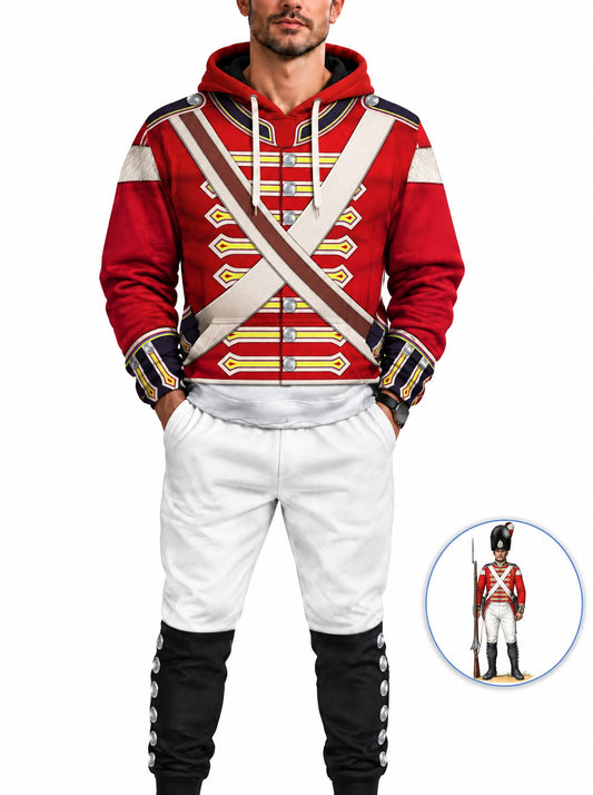 homecostumes hb 23rd foot royal welch fuzileers private grenadier company 1802 1812 uniform all over print hoodie sweatshirt t shirt tracksuit cshbc035 costumes cosplay