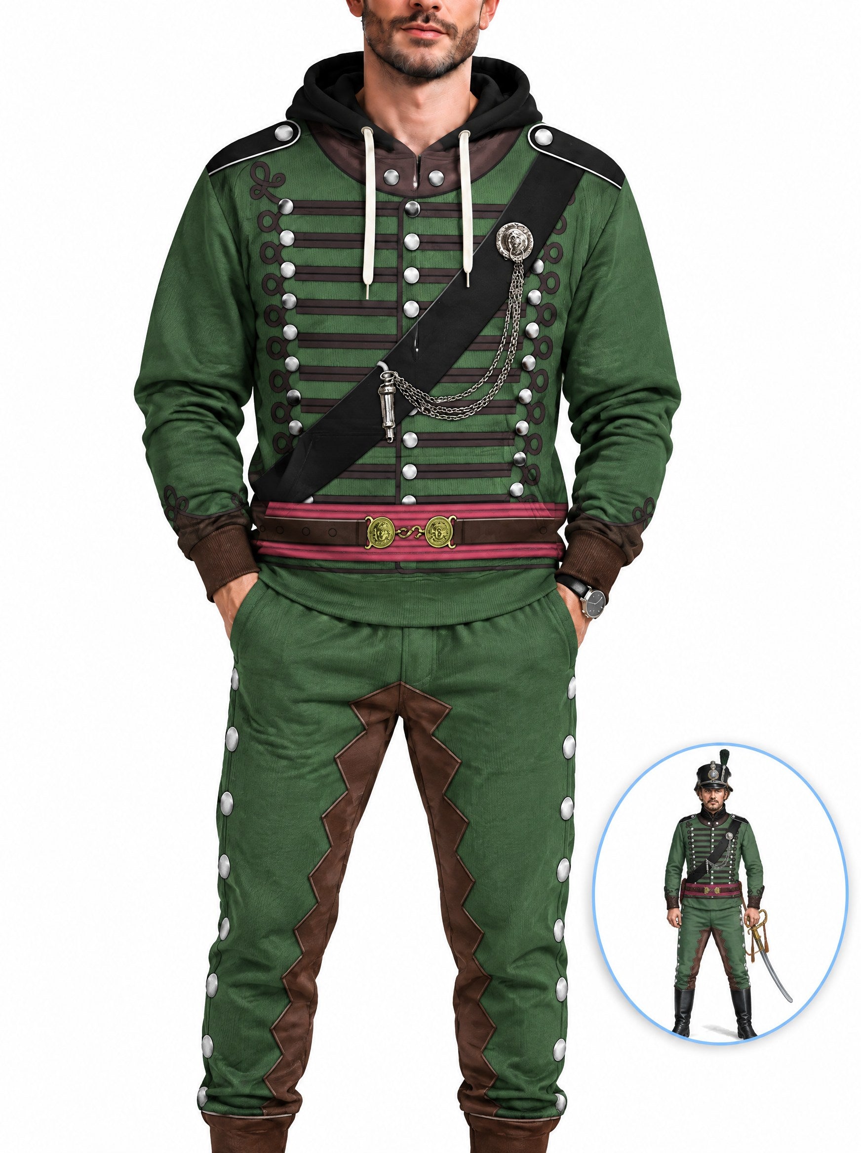 homecostumes hb 95th rifles uniform british army captain all over print hoodie sweatshirt t shirt tracksuit cshbc011 costumes cosplay