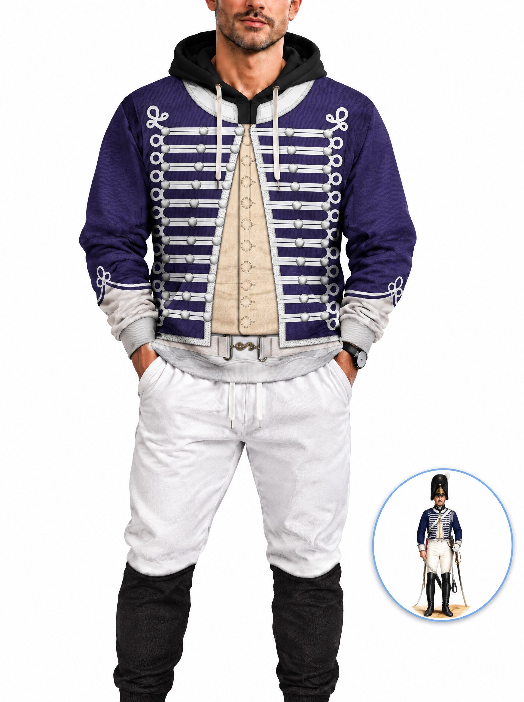 homecostumes hb british light dragoon officer 1796 1802 uniform all over print hoodie sweatshirt t shirt tracksuit cshbc022 costumes cosplay