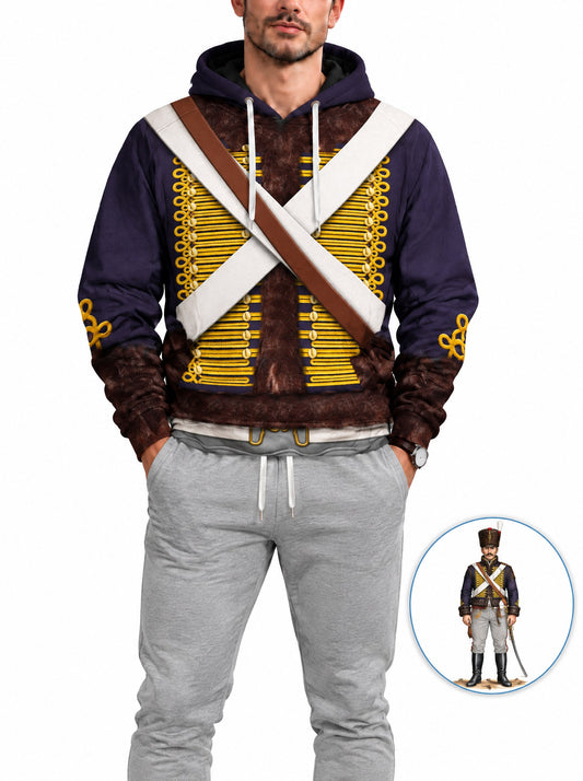 homecostumes hb english hussar campaign dress 1806 1815 uniform all over print hoodie sweatshirt t shirt tracksuit cshbc013 costumes cosplay