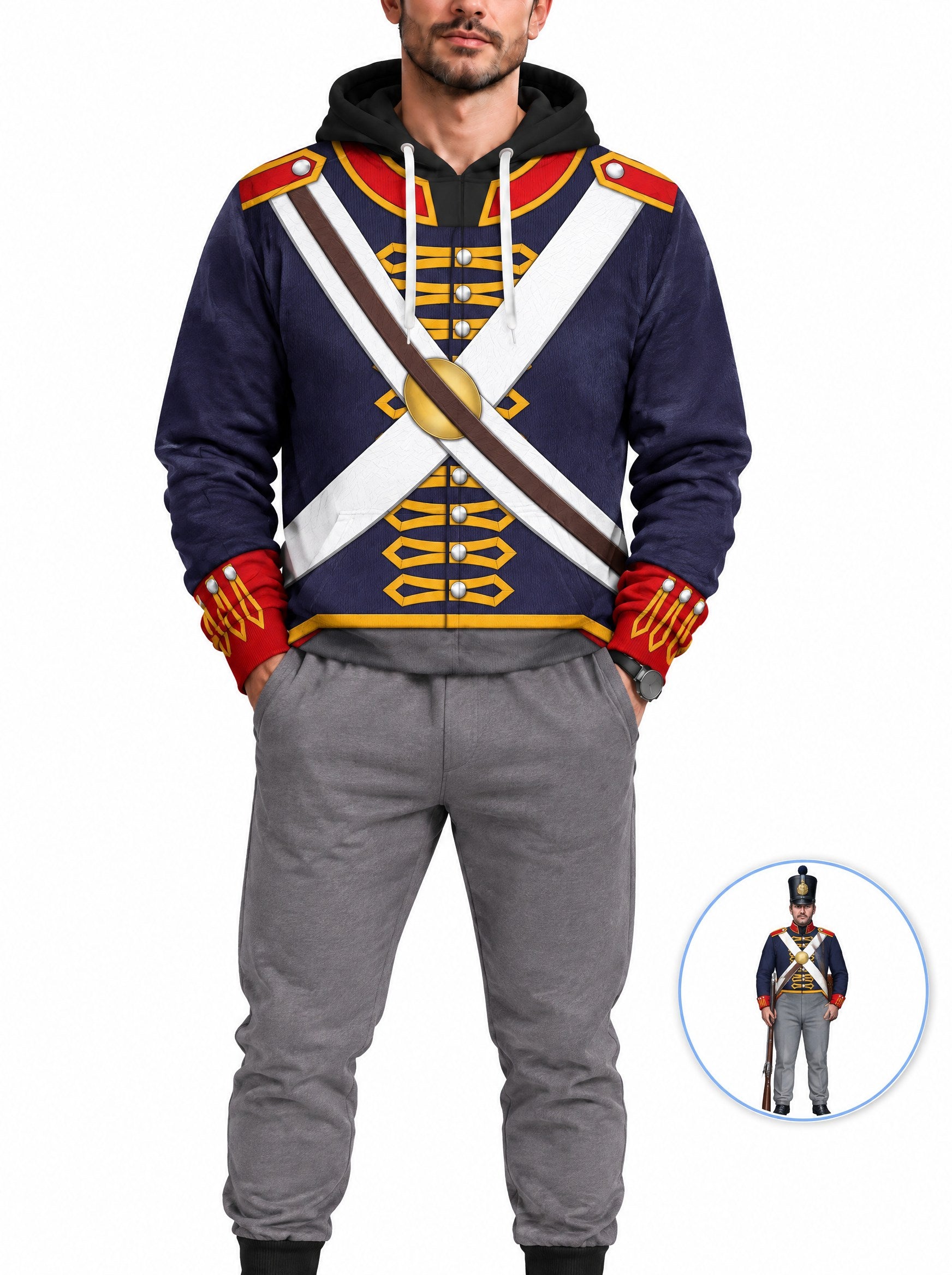 homecostumes hb royal foot artillery gunner 1806 1815 uniform all over print hoodie sweatshirt t shirt tracksuit cshbc021 costumes cosplay