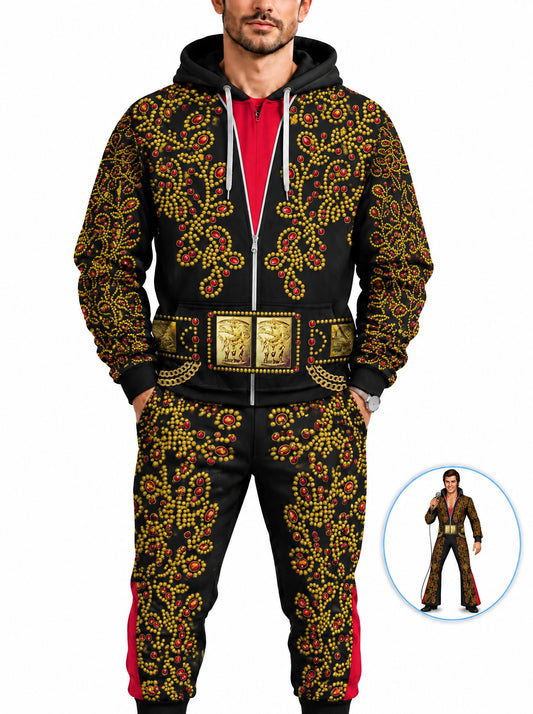 homecostumes the king singer spanish flower black with red stones costume fandom hoodie sweatshirt sweatpants costumes cosplay