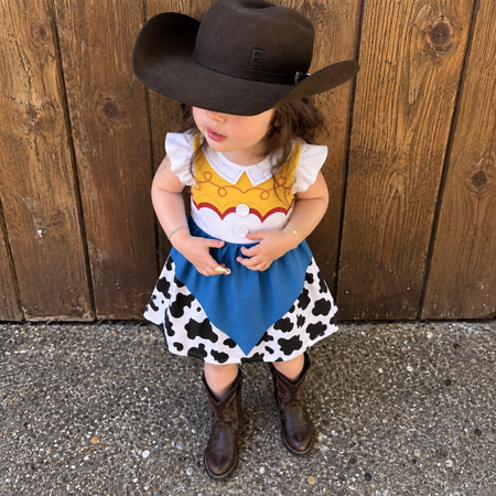 Review by Courtney R. Davis - Cowgirl Western Cow Print Kid Dress 3006