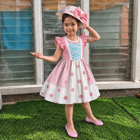 Review by Emily Ann Anderson - Pink Polka Dot Shepherdess Kid Dress 3006